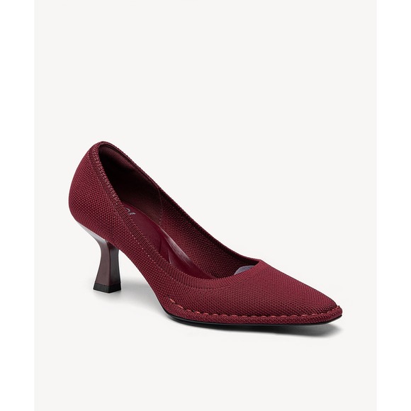 Cosy Island RefinEdge Square Toe Heeled Pumps  Burgundy size 9 - Picture 3 of 12